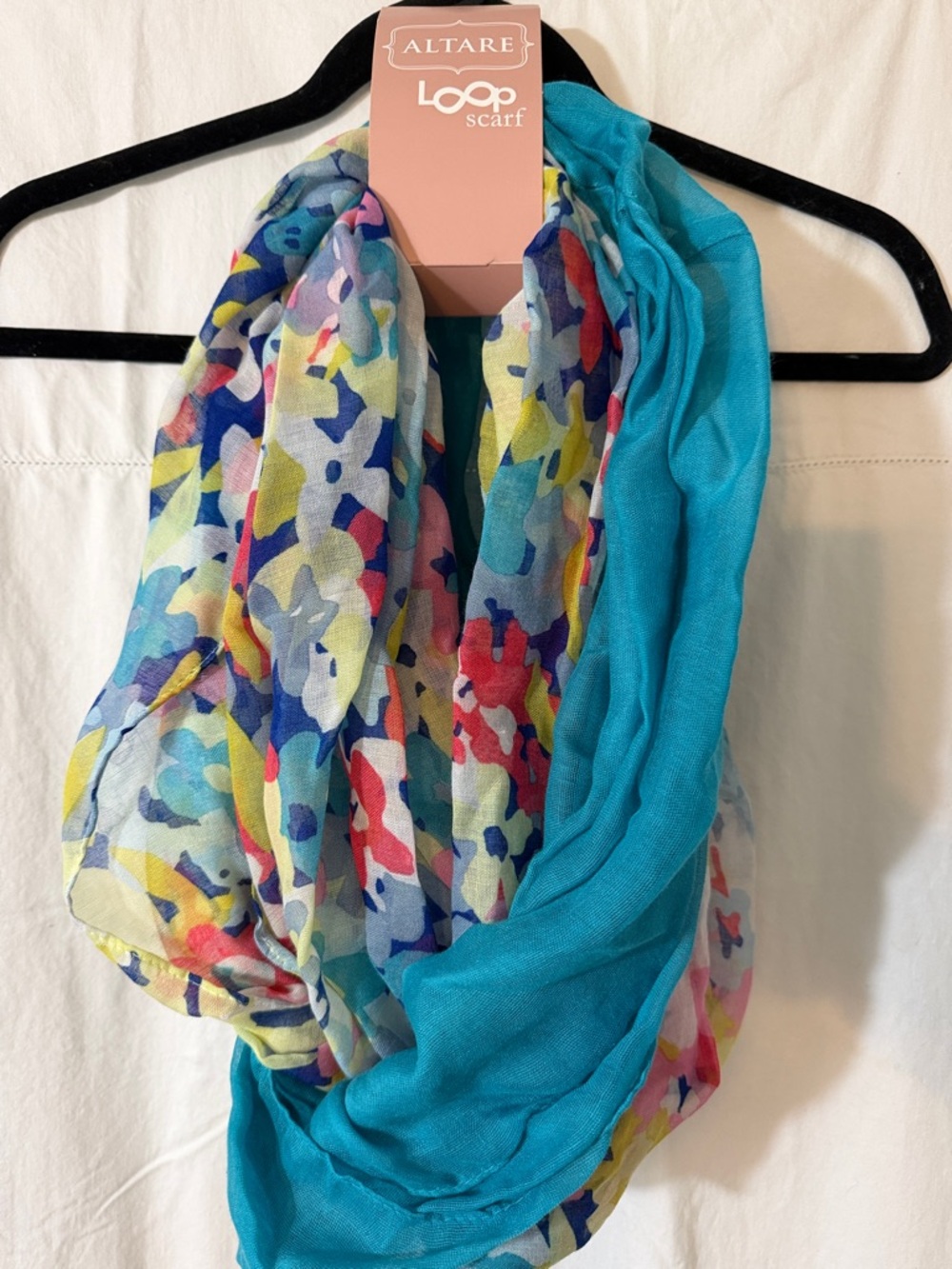 Altare Loop Scarf - Teal & Multicolor Floral Infinity Wrap